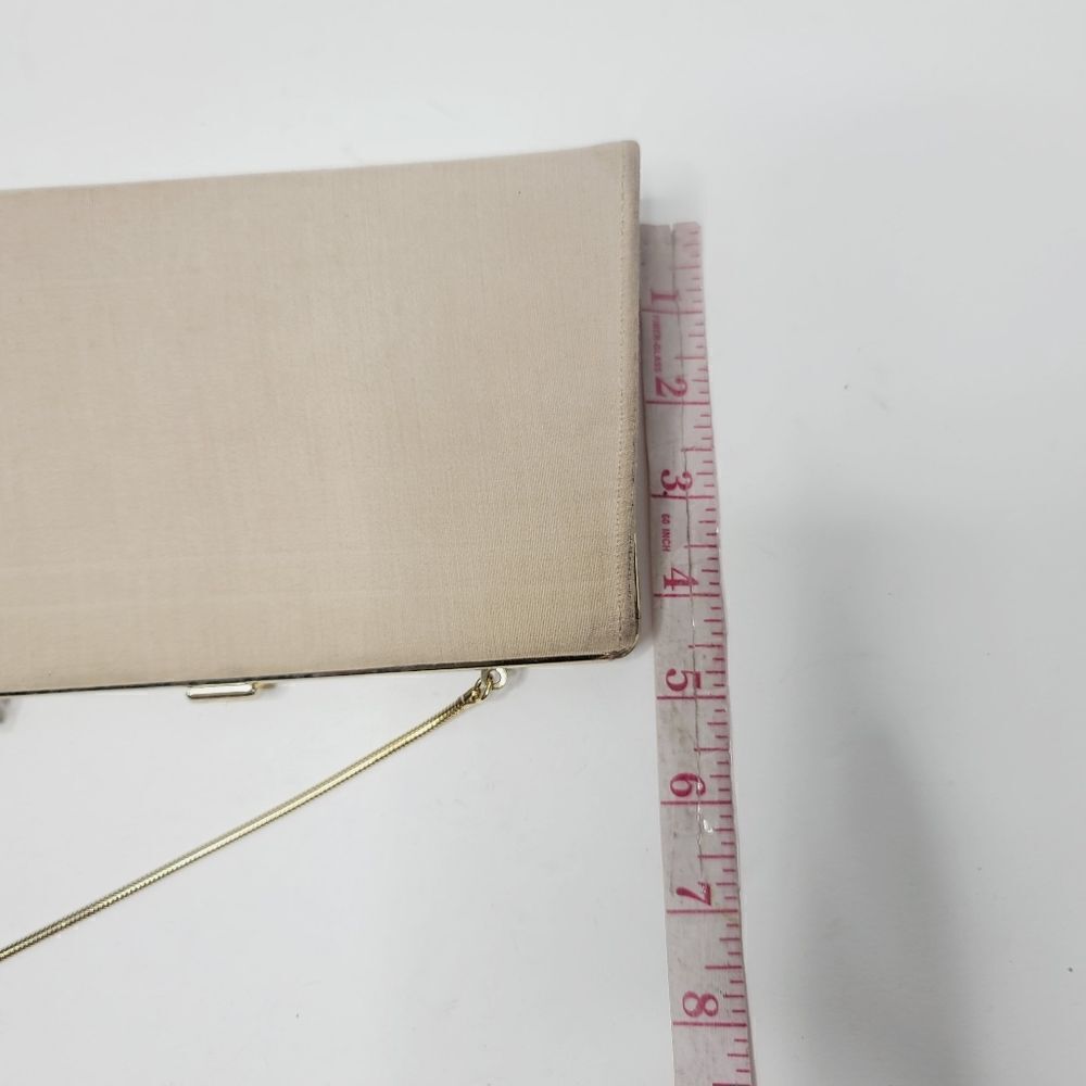 Vintage Classic Beige Neutral Structured Formal Evening Purse - Picture 6 of 16